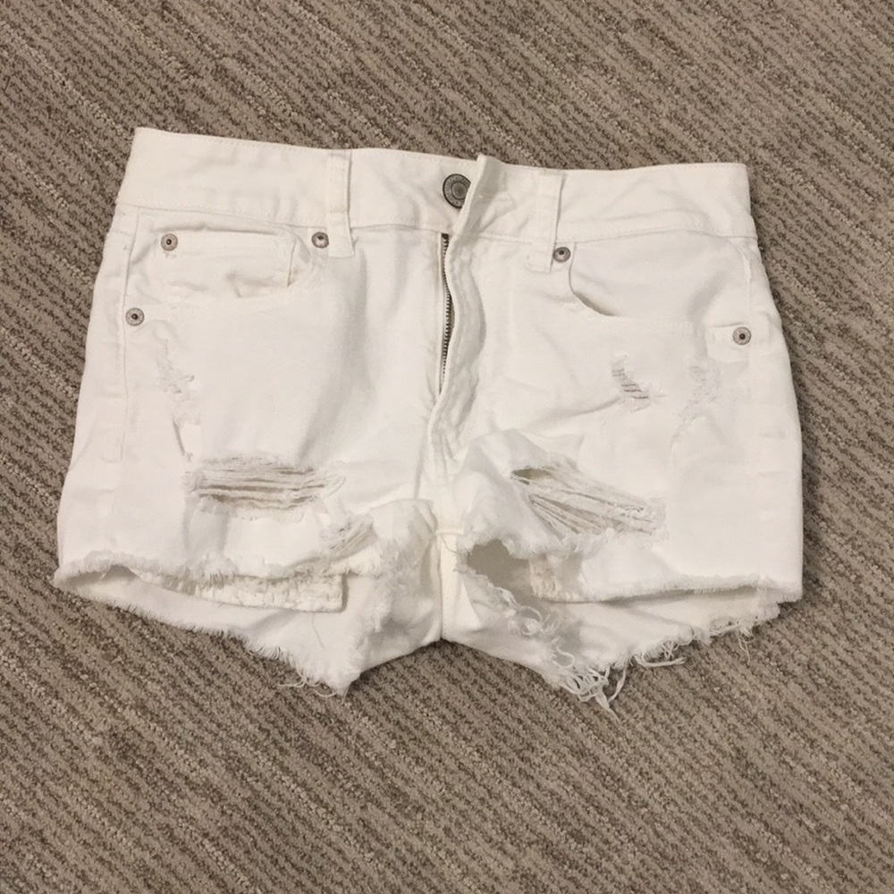 White Jean Shorts
